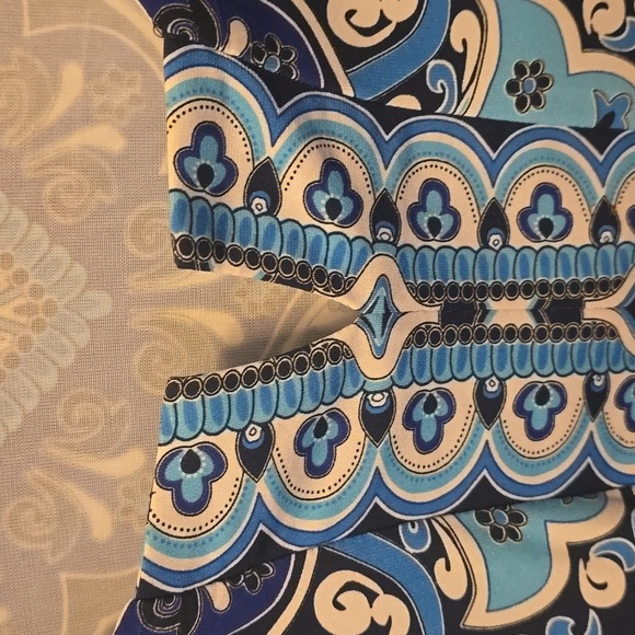 Allison Daley Black and Blue Paisley Sleeveless Midi Dress, Sz 18 - Picture 5 of 8